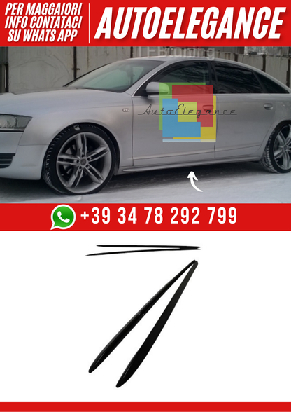 💕Minigonne Laterali Estese Compatibili con Audi A6 C6 2004–2009 – Look Sporti💕