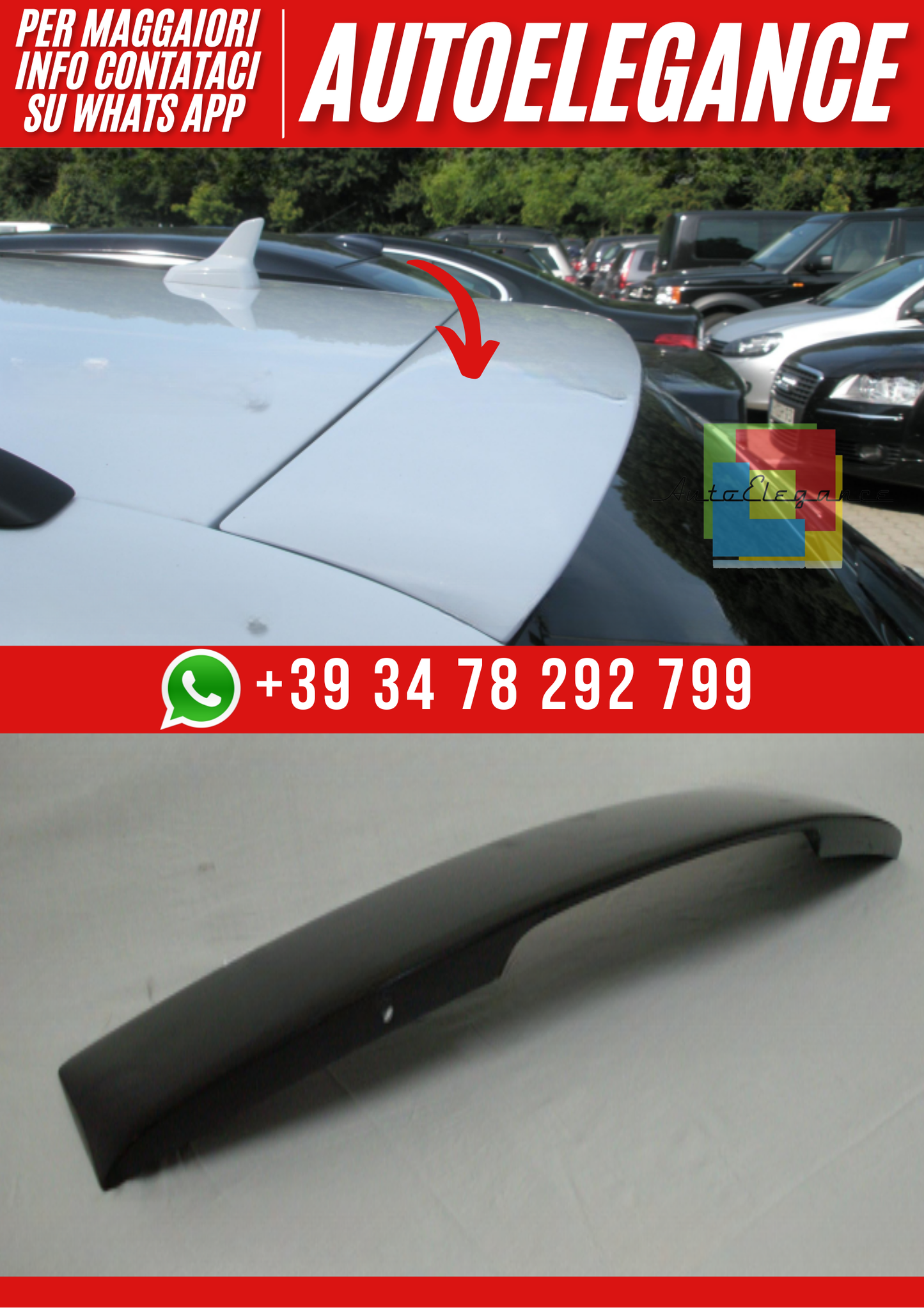 💕Spoiler Tetto/Finestrino Posteriore per AUDI A6 C6 Avant 2005–2009 – Ver 1💕