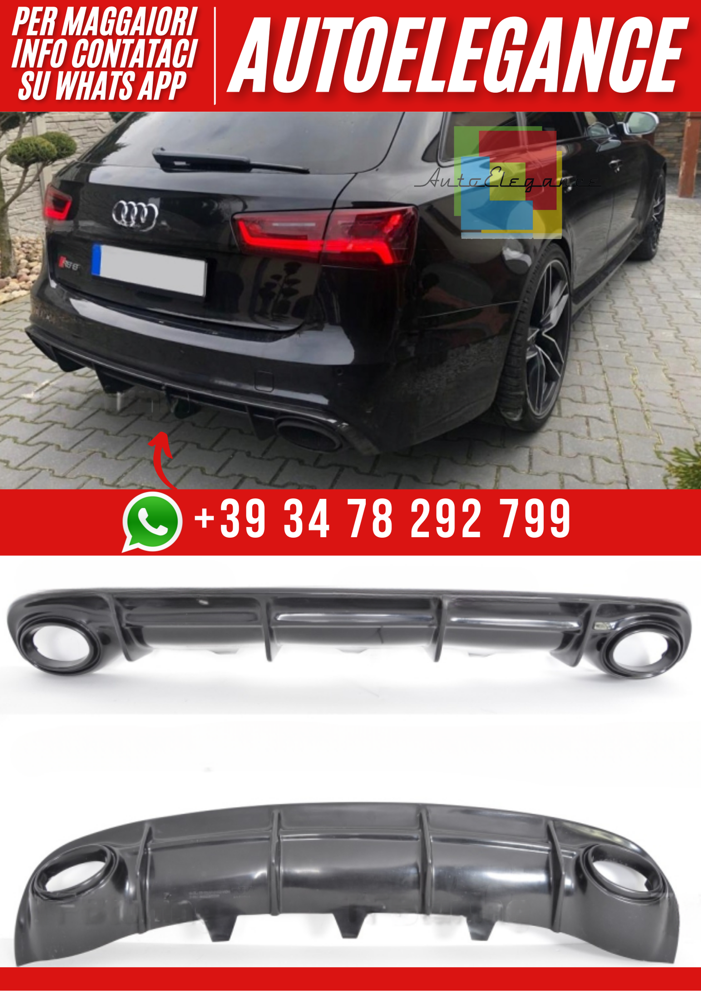 💕 Diffusore Posteriore Audi A6 C7 Avant 2011–2014 – Versione 6💕