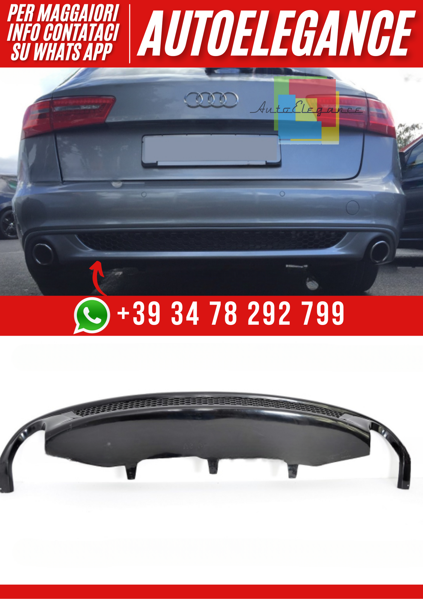 💕 Diffusore Posteriore Audi A6 C7 Avant 2011–2014 – Versione 2💕