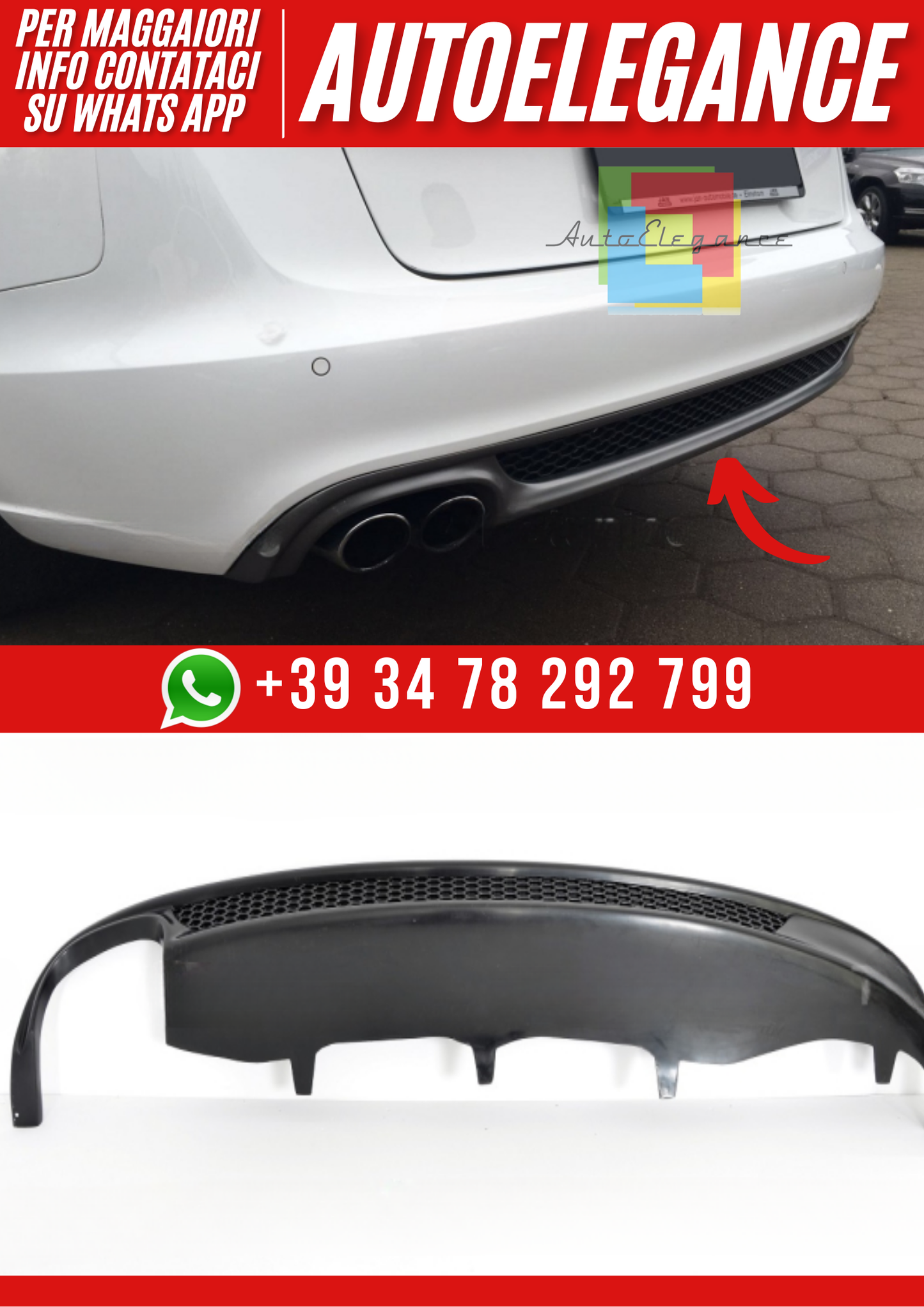 💕 Diffusore Posteriore Audi A6 C7 Avant 2011–2014 – Versione 1💕