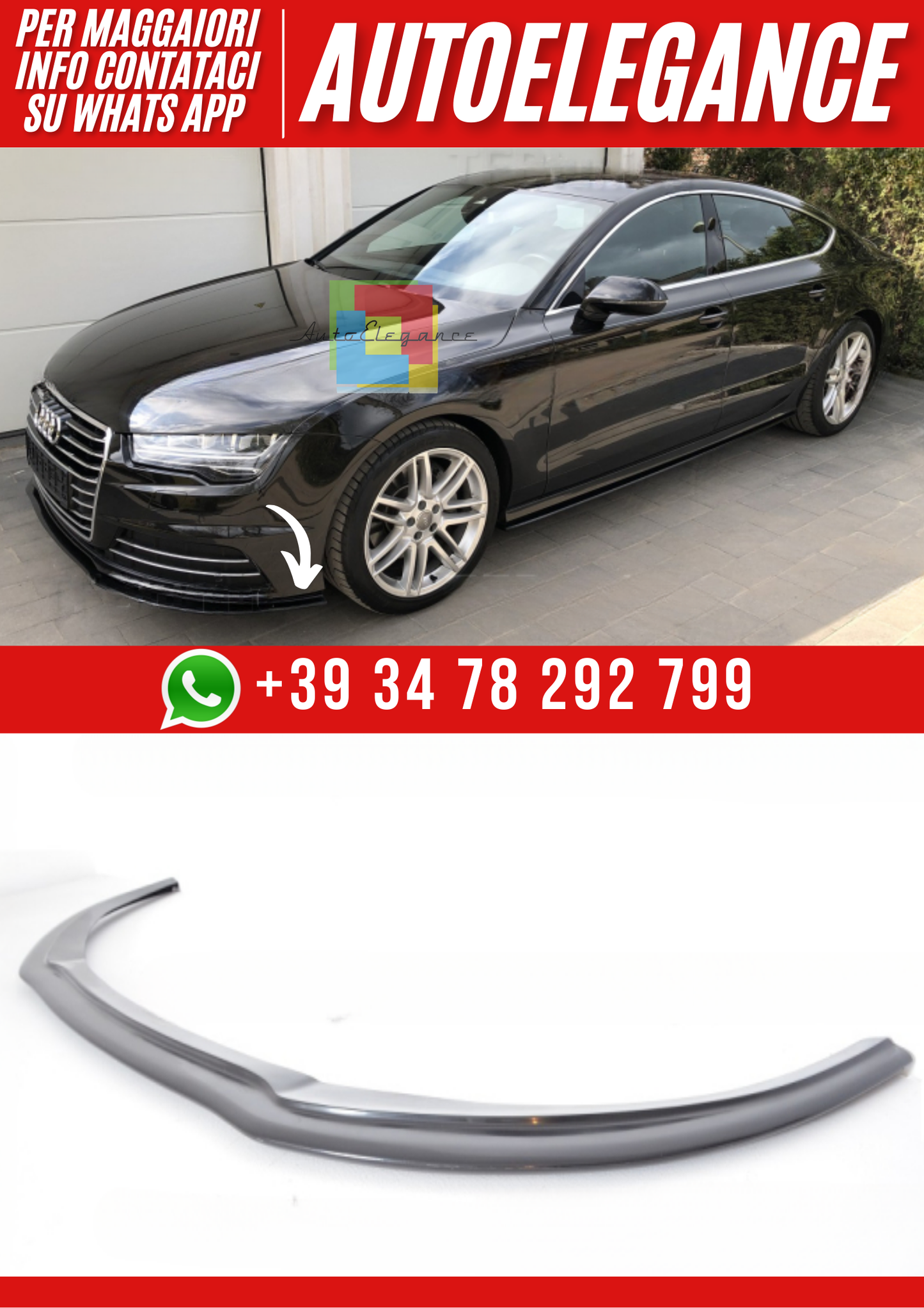 💕Splitter Anteriore per Audi A7 Sportback 4G Restyling (2014–2017)💕