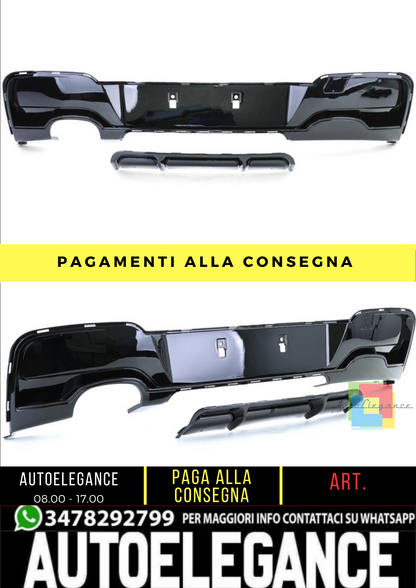 🔥 Diffusore paraurti posteriore M-Sport Look per Bmw 1 (F20, F21) Nero Lucido🔥