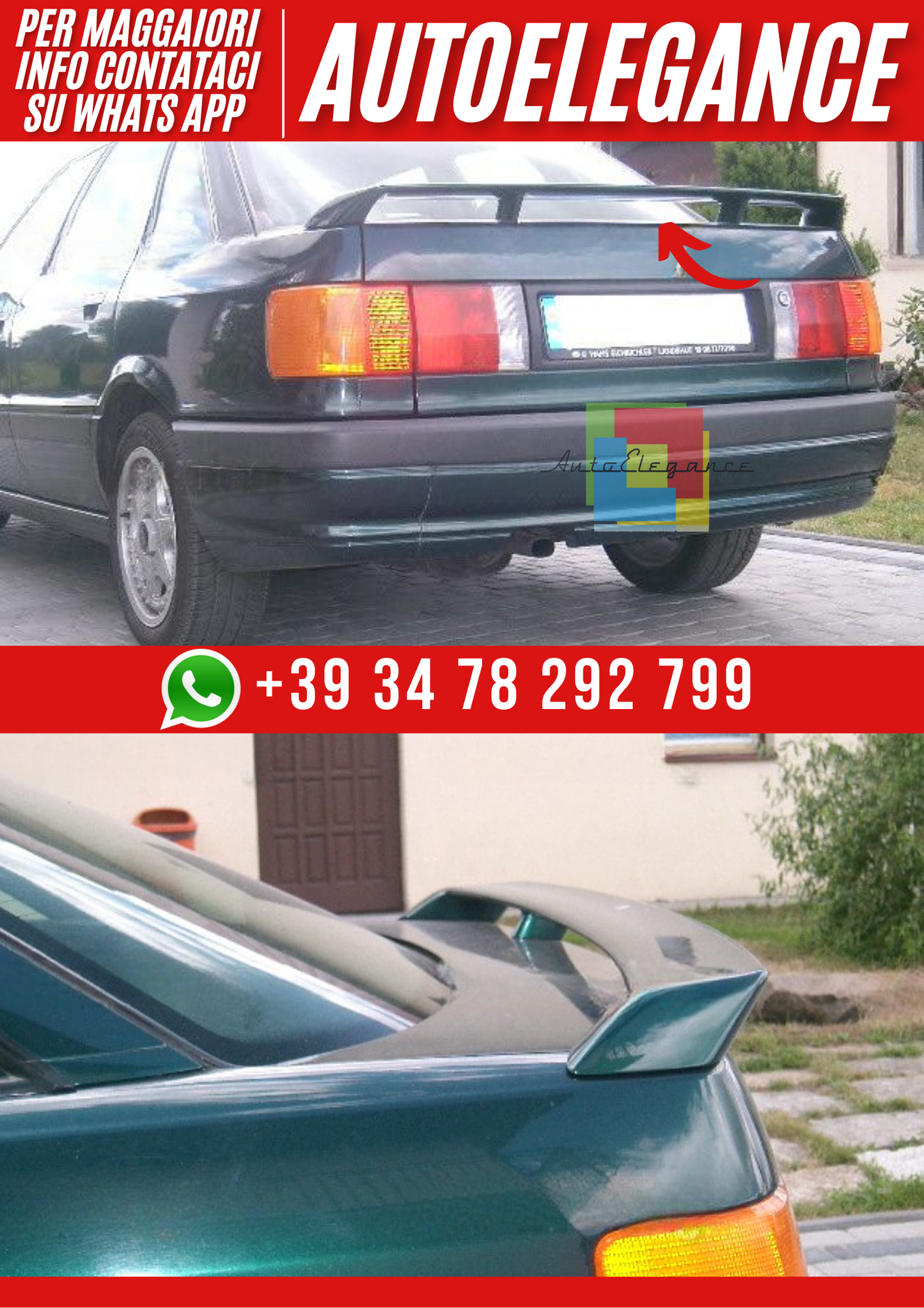 💕Spoiler Basso per Cofano Posteriore Audi 80 B3 (1986–1991)💕
