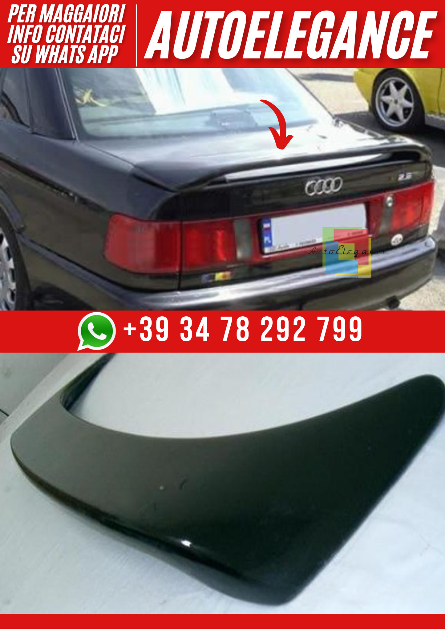 💕Tappo Spoiler per Audi 100 C4 (1991–1994)💕