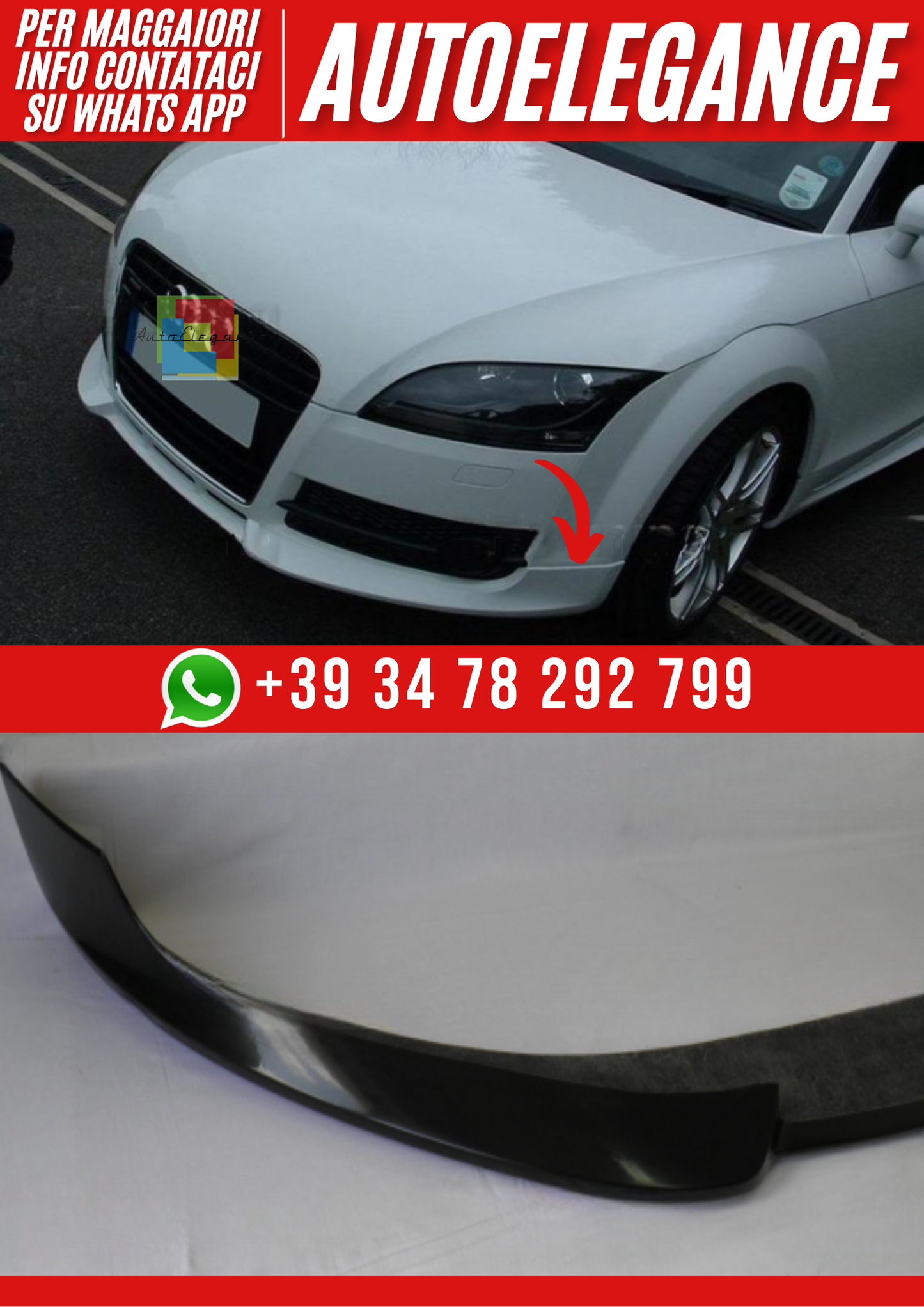 💕Splitter Paraurti Anteriore – Audi TT 8J (2006–2014)💕