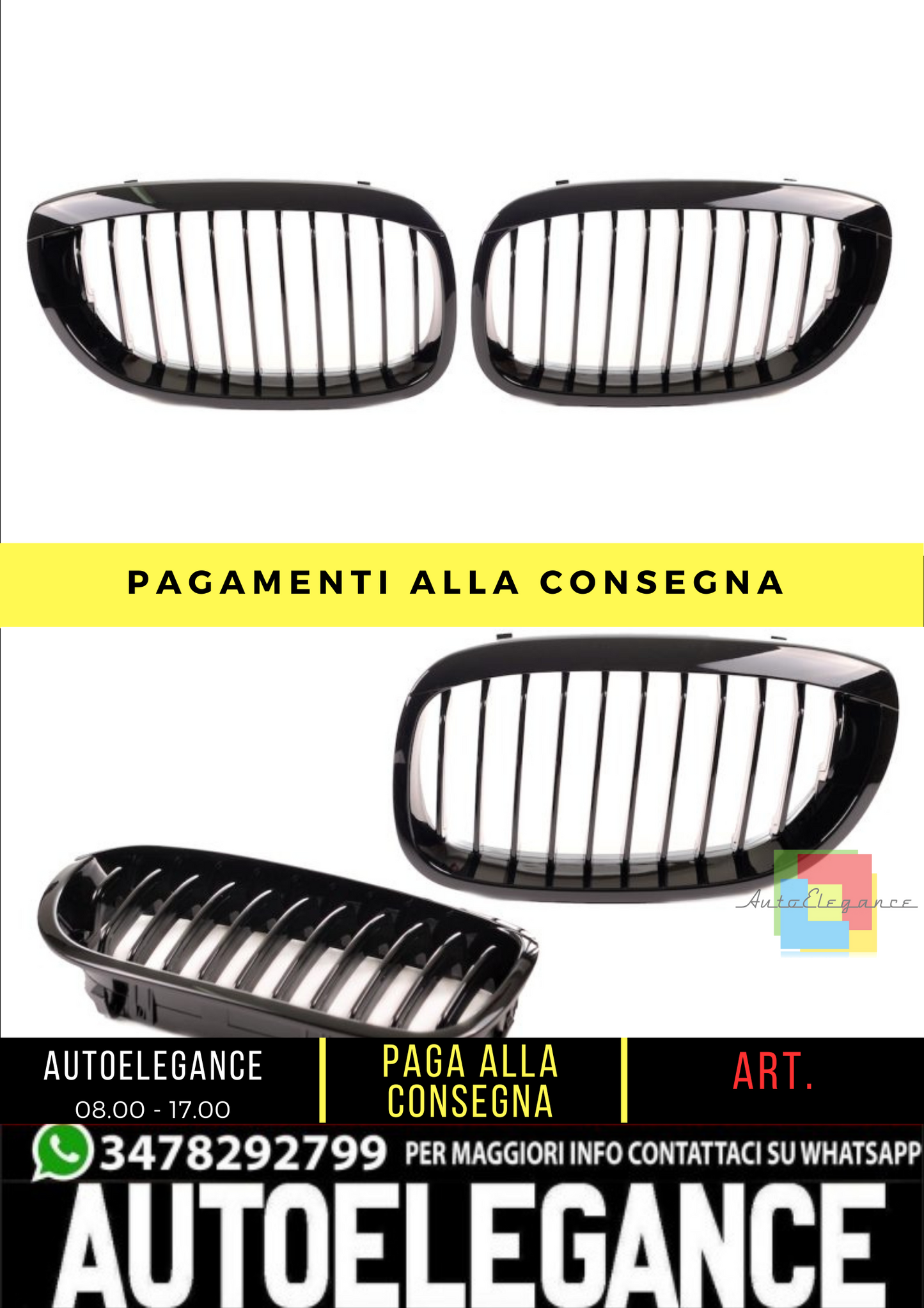 🔥 Griglia Anteriore per Bmw 3 (E46) Coupe Cabrio Facelift (2003-2007) 🔥