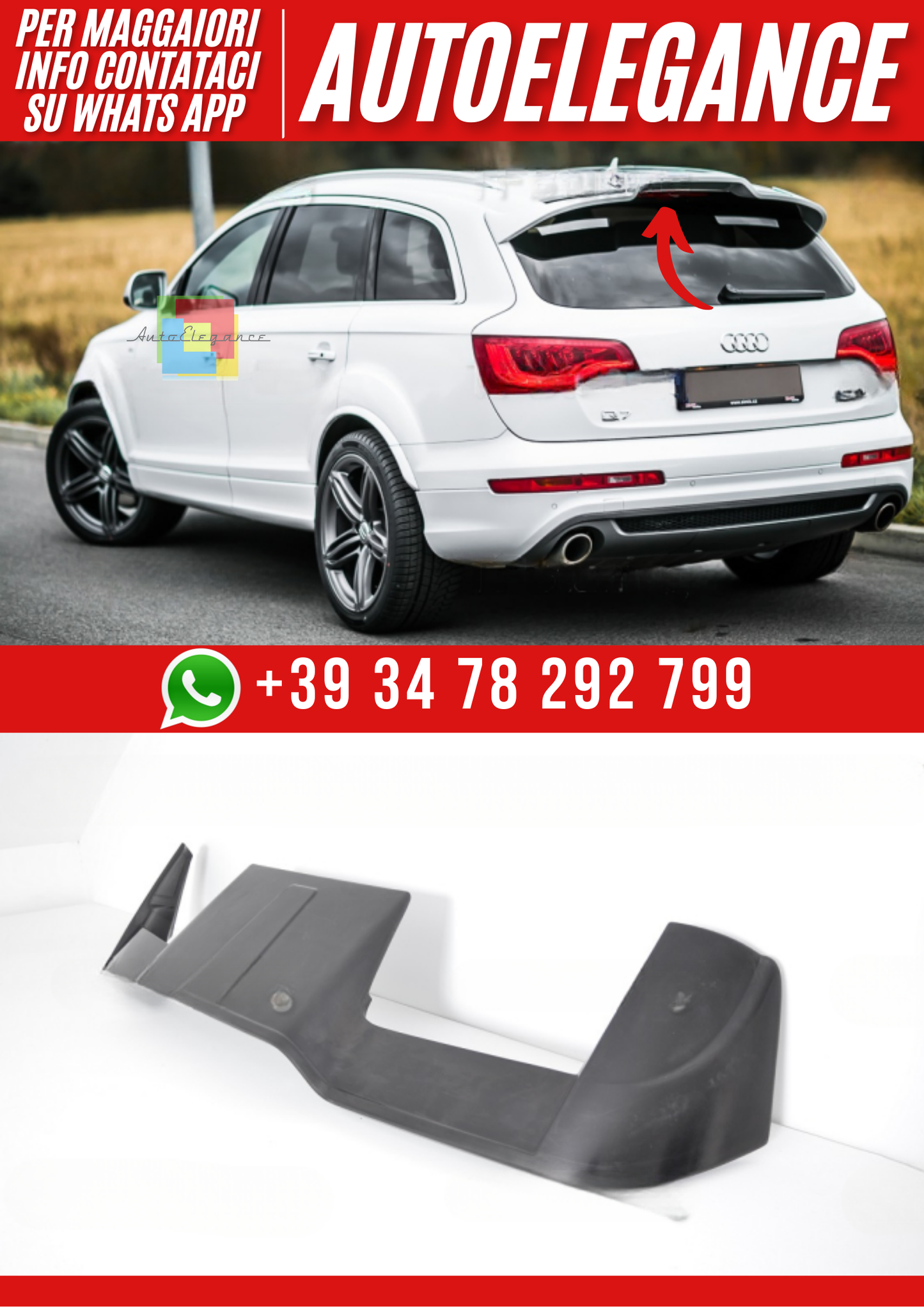 💕 Spoiler Tetto Posteriore – Audi Q7 4L (2005–2015)💕