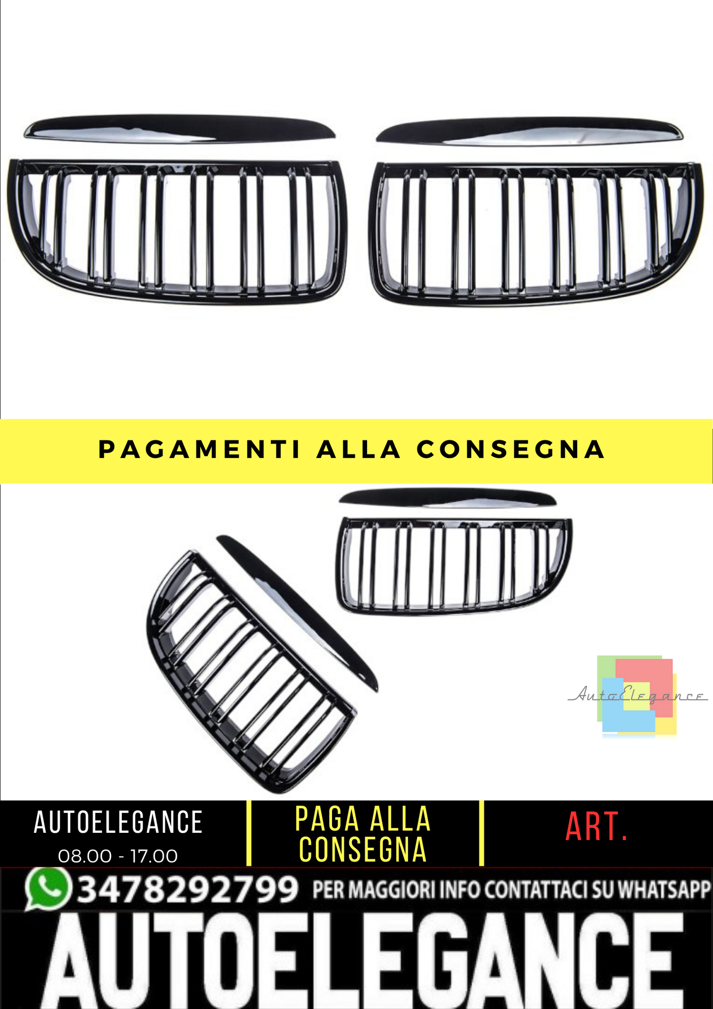 🔥Griglia Anteriore per Bmw 3 (E90, E91) Berlina Touring (2005-2008) Dual Line🔥