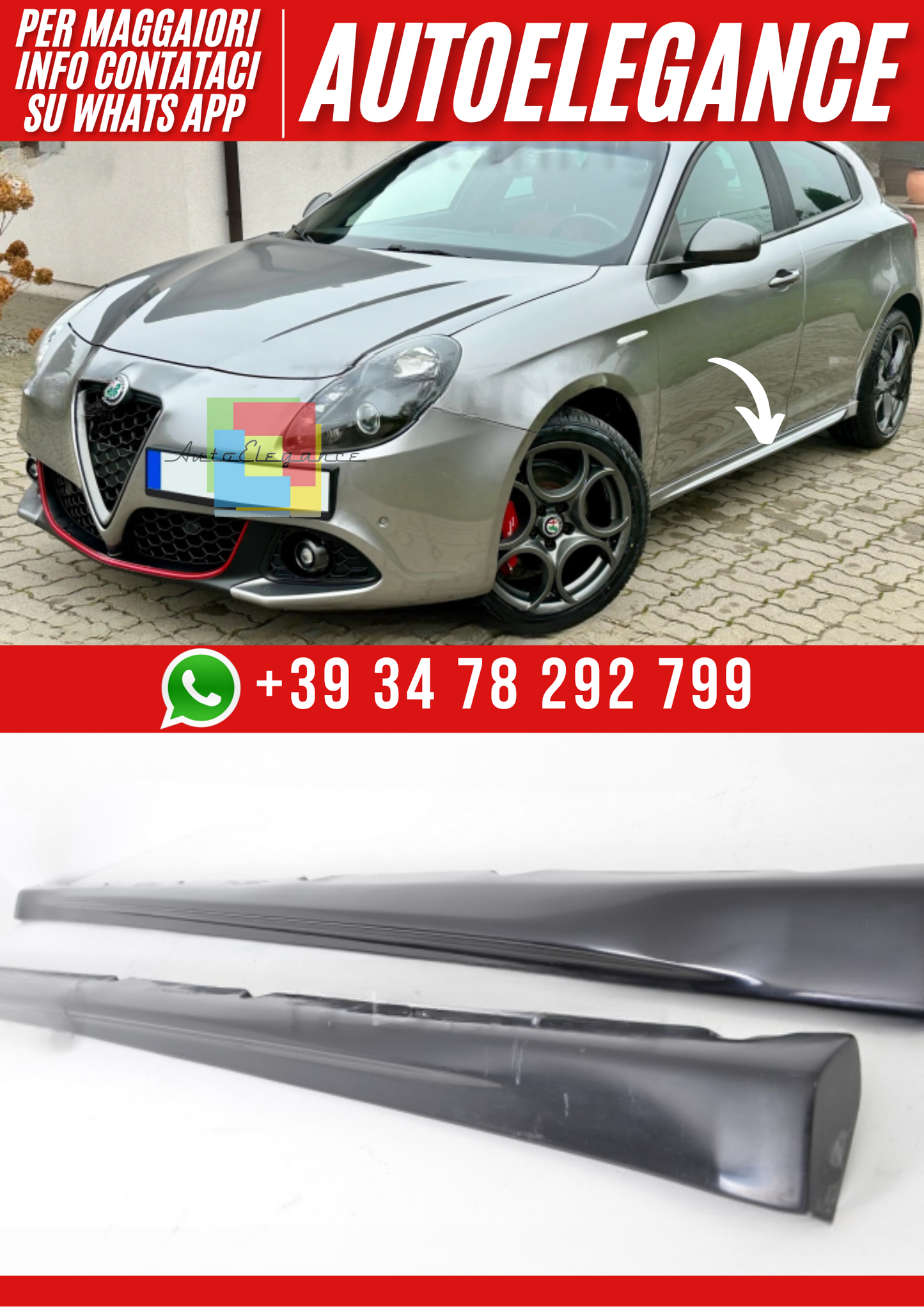 💕Minigonne Laterali Sotto Spoiler ALFA ROMEO GIULIETTA 2010–2020💕