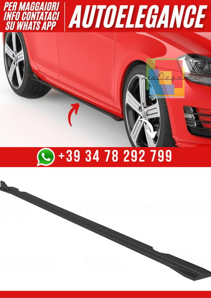 💕Sotto minigonne VW Golf Mk7 2012+ - Skirt Extension/Side Lower, nero lucido💕