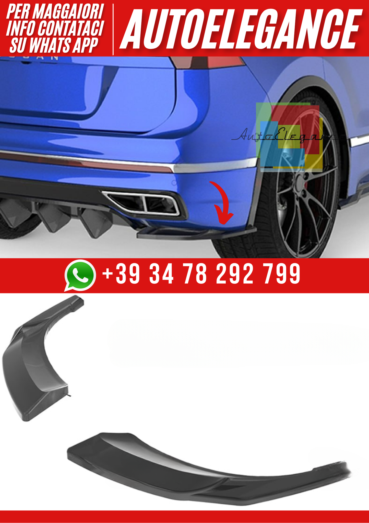 💕Flap VW Tiguan Mk2 FL 2020+ - Flap/Rear Side, A Plus nero lucido💕