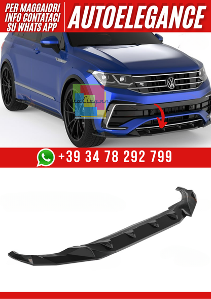 💕Splitter  VW Tiguan Mk2 FL 2020+ - Bumper Splitter/Front, nero lucido💕