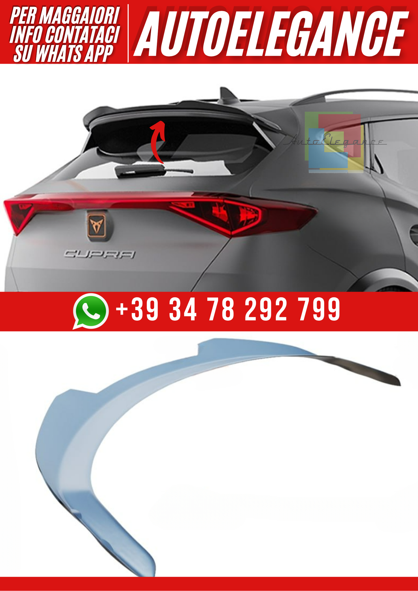 💕Spoiler Ala Seat Cupra Formentor Mk1 2020+ - Spoiler nero lucido💕