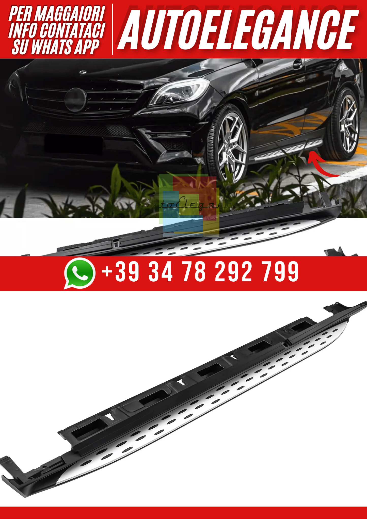 💕Tapis roulant laterale adatti per Mercedes GLE Classe M W166 Alluminio-💕