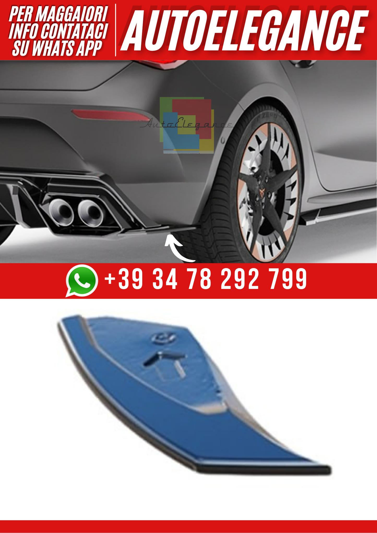 💕Flap Seat Cupra Leon Mk1 2020+ - Flap/Rear Side nero lucido💕