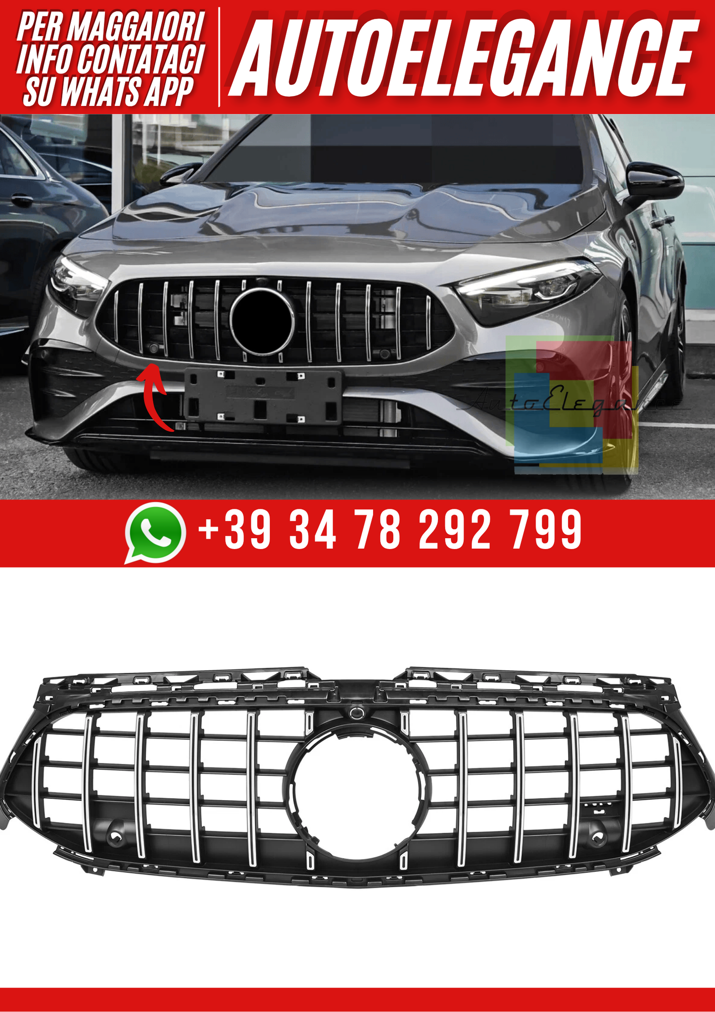 💕Griglia GT Panamericana adatta per Mercedes W177 V177 Facelift 2023 💕
