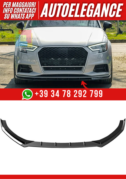 💕Splitter Audi A3 8V FL 2017+ - Bumper Splitter Front, SOLO Paraurti sline💕