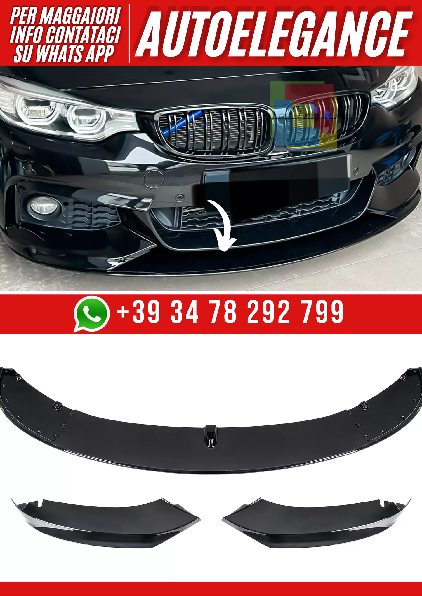 💕Spliter anteriore adatto per BMW Serie 4 F32 F33 F36  sportivo pianoforte💕