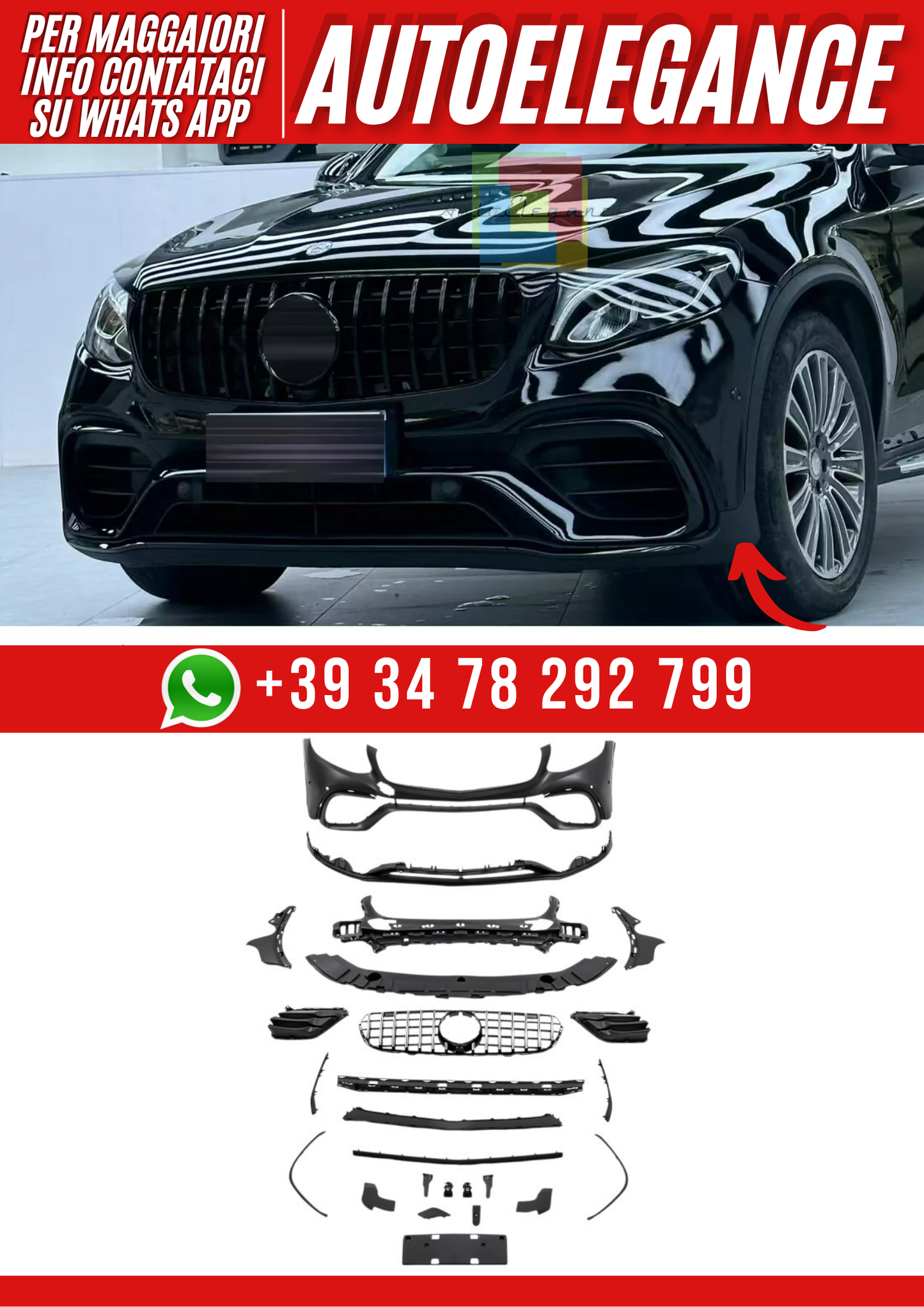 💕Paraurti anteriore  adatto per Mercedes GLC X253 C253 2015-2019💕