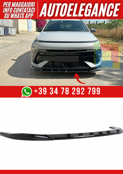 💕Spliter paraurti anteriore adatto per Hyundai Kona N-Line Mk2 (2023-) Nero💕