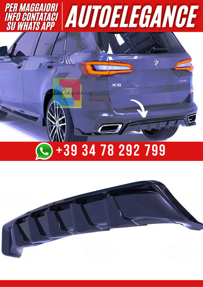 💕Diffusore BMW G05 2019+ -A X5M Sport V1 Style, Nero pianoforte lucido💕