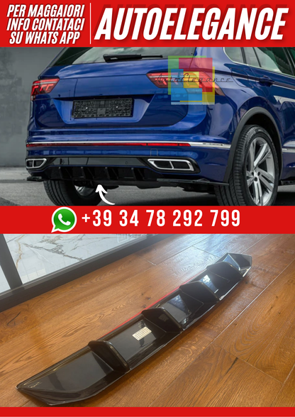 💕 Diffusore  VWTiguan R-Line Mk2 Facelift 2020-2024 NERO LUCIDO💕