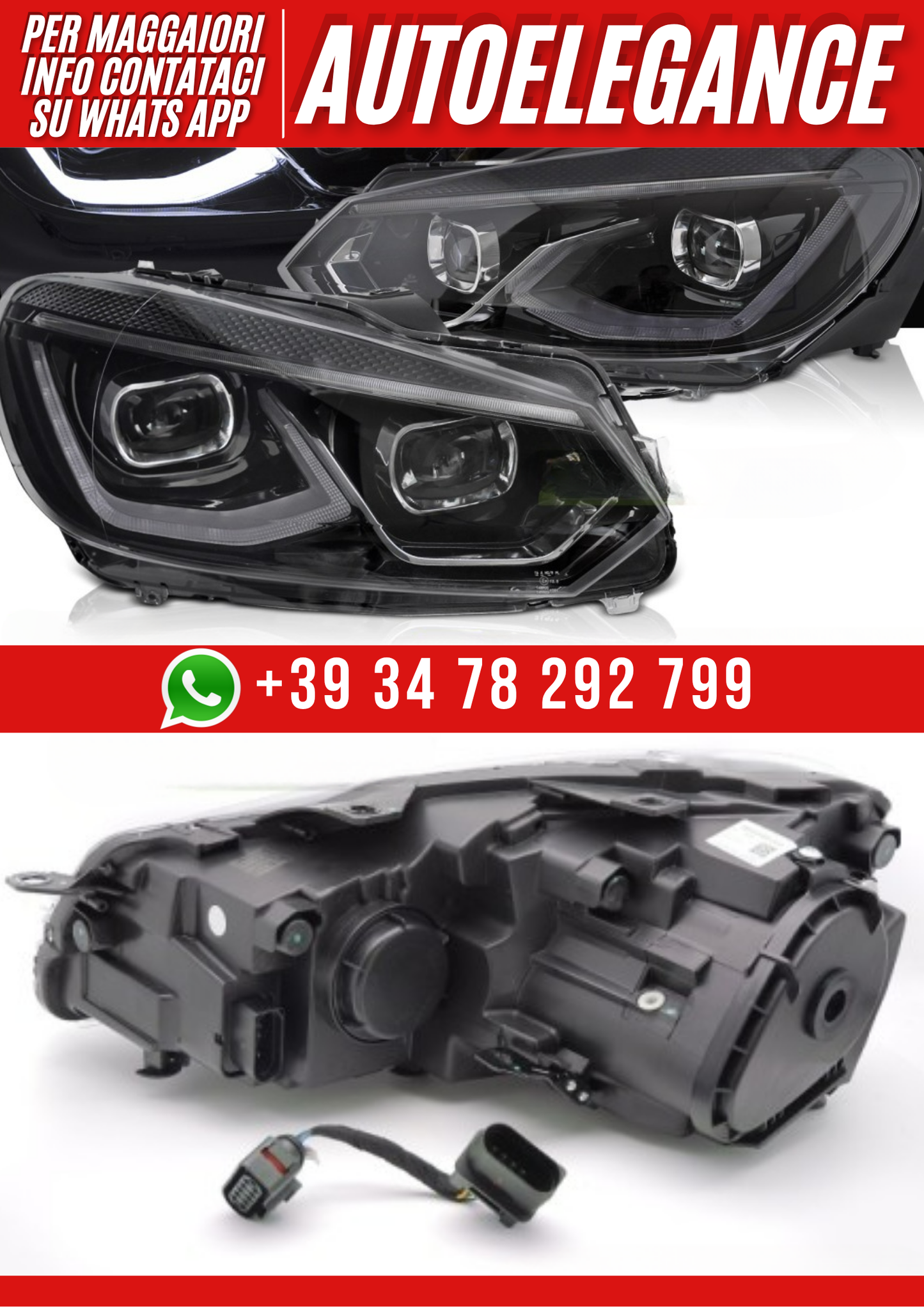 💕FARI FULL LED NERI per VW GOLF 6 08-13💕