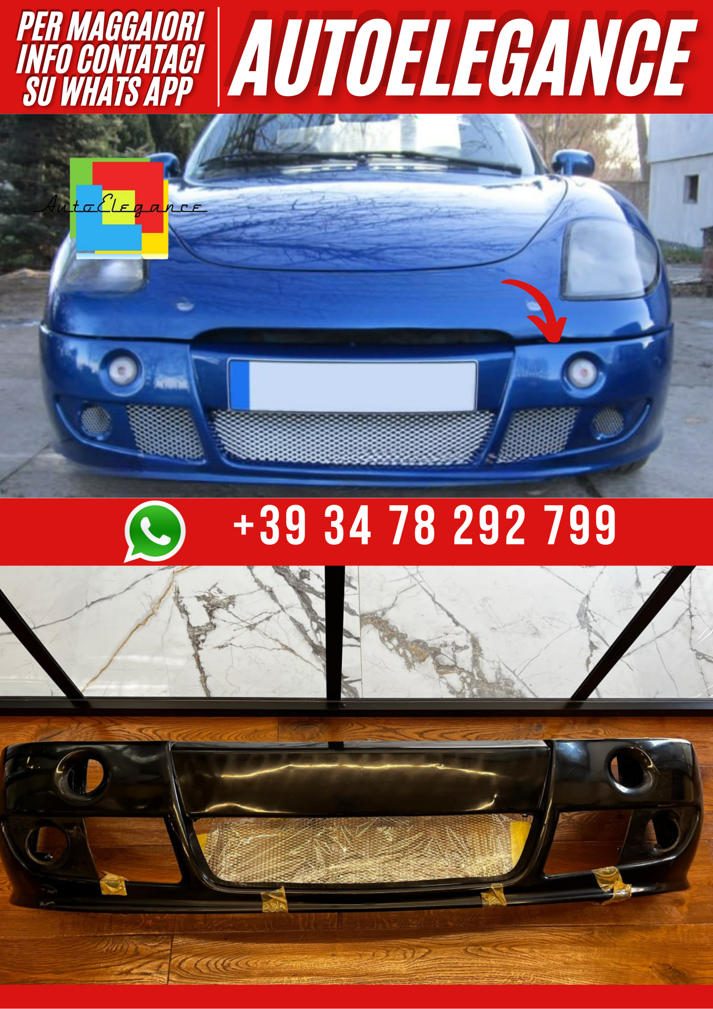 💕PARAURTI ANTERIORE BARCHETTA 1995-2006 GREZZO💕