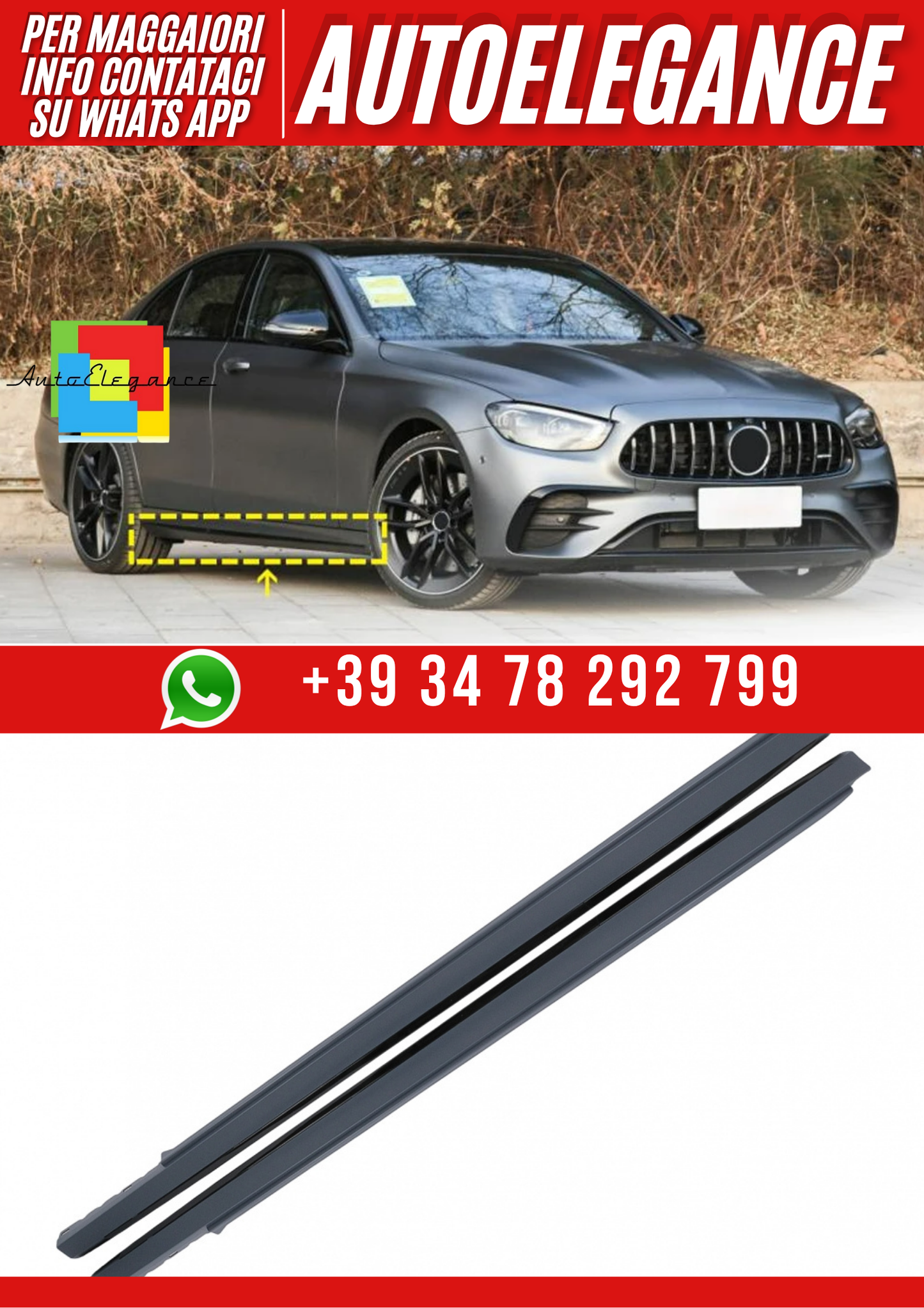 💕Minigonne laterali adatte per Mercedes Classe E W213 S213 (2016-2022)  💕