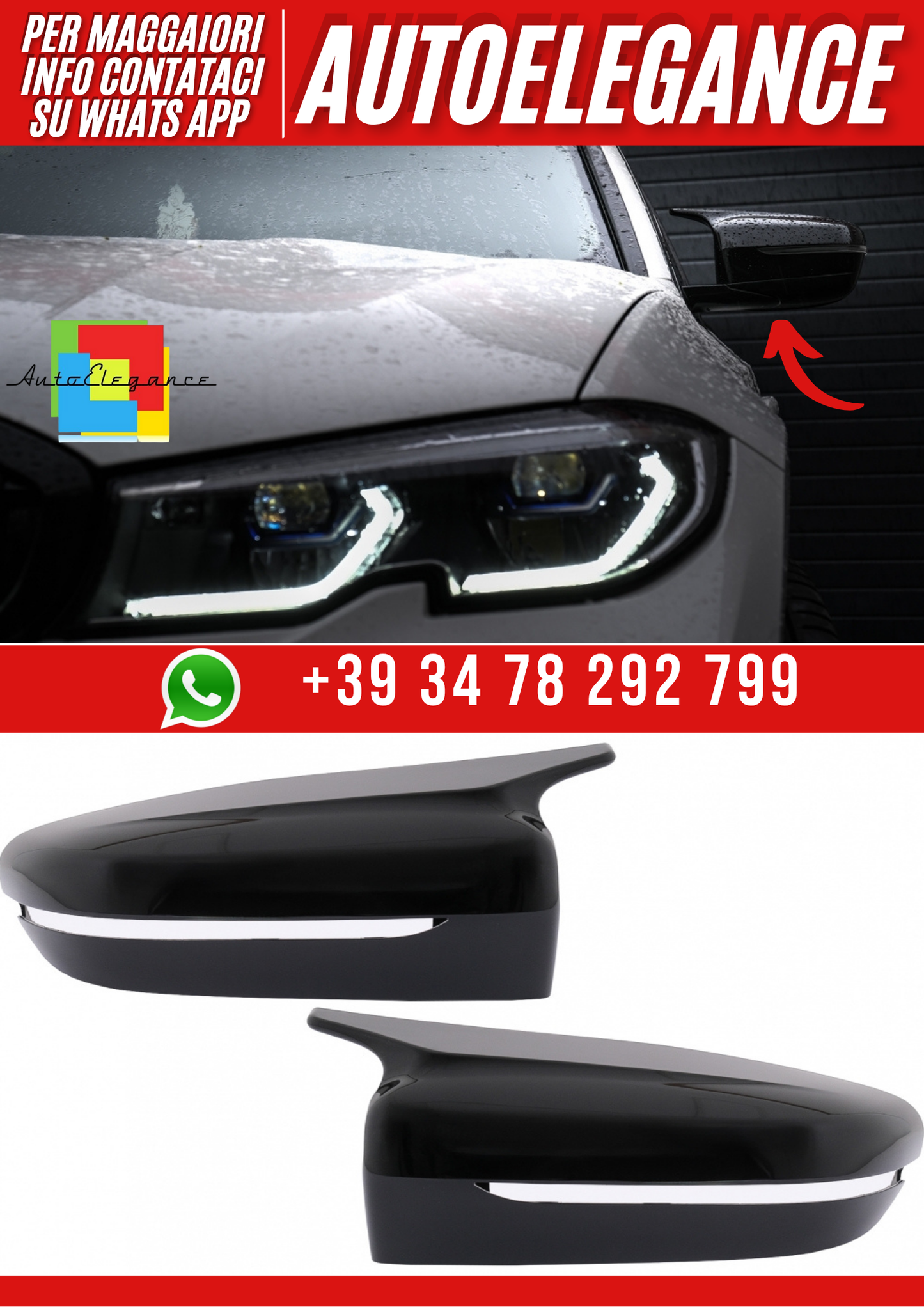 💕Calotte per specchietti adatti per BMW Serie 3 G20 G21 G28 (2017-up)   💕