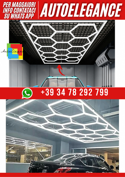 💕Sistema di illuminazione da soffitto a nido d'ape esagonale 3,94 x 2,29 m,  💕