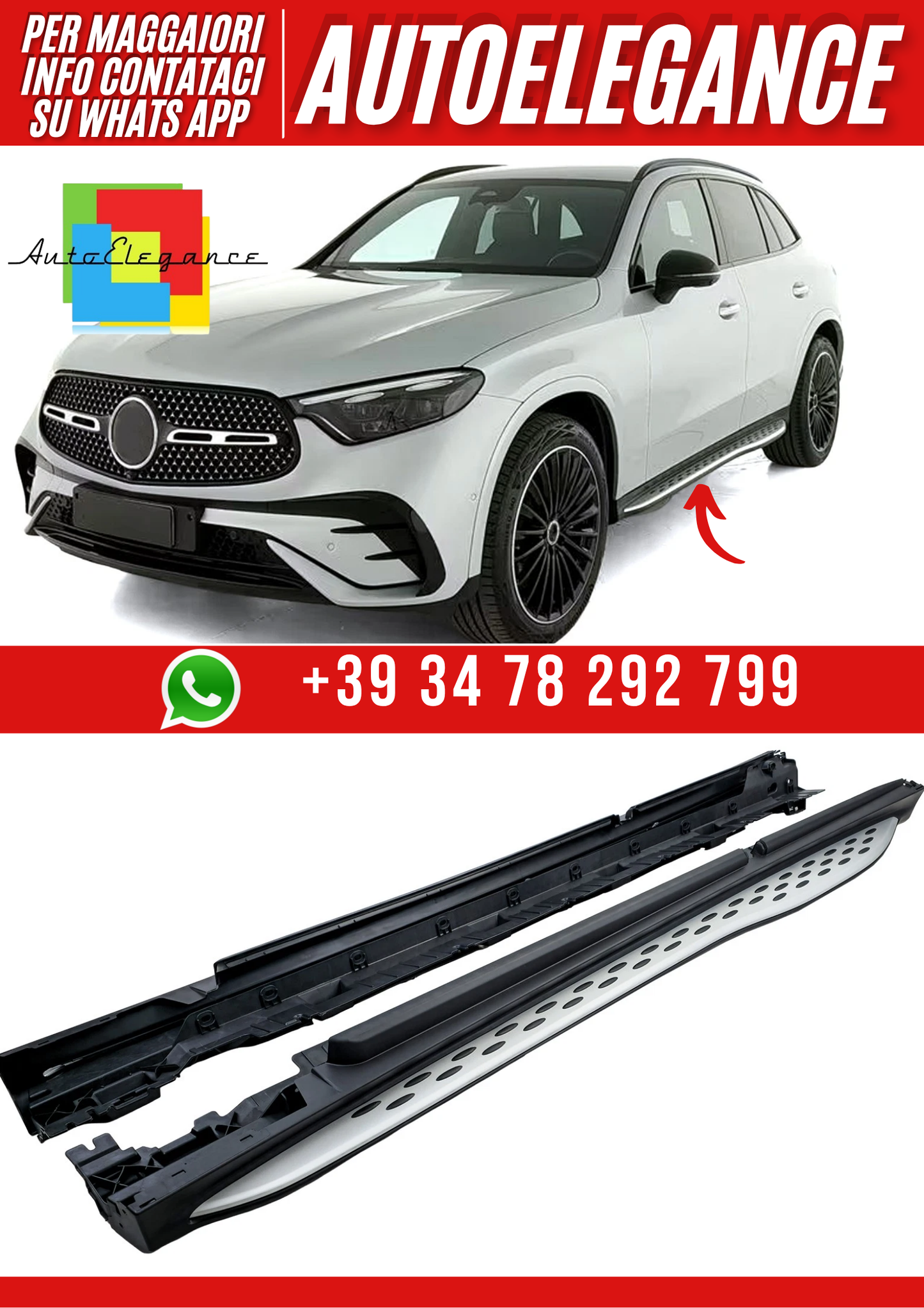 💕Pedane Protezione Laterale OE Style adatto per Mercedes GLC X254 C254 Coupe 💕