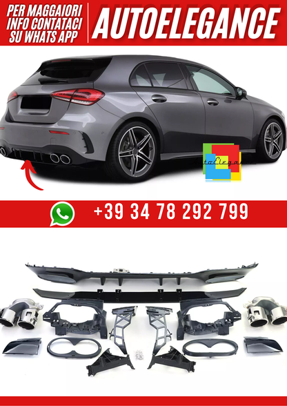 💕Diffusore Posteriore Sport Nero  per Mercedes Classe A W177💕