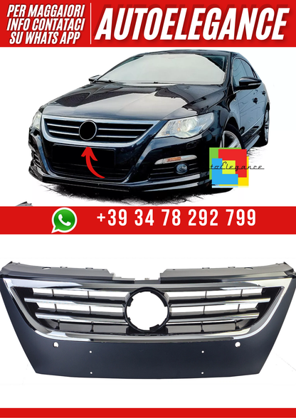 💕Griglia nera con strisce cromate adatta per VW Passat CC 2008-2012💕