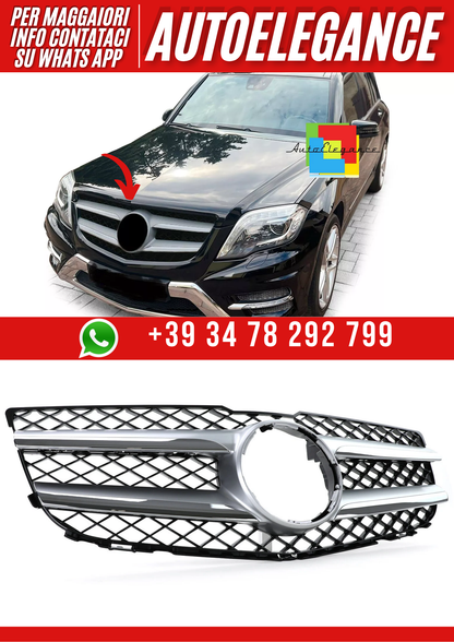 💕Griglia Sport Nero Argento adatto per Mercedes GLK X204 Facelift 12-15💕