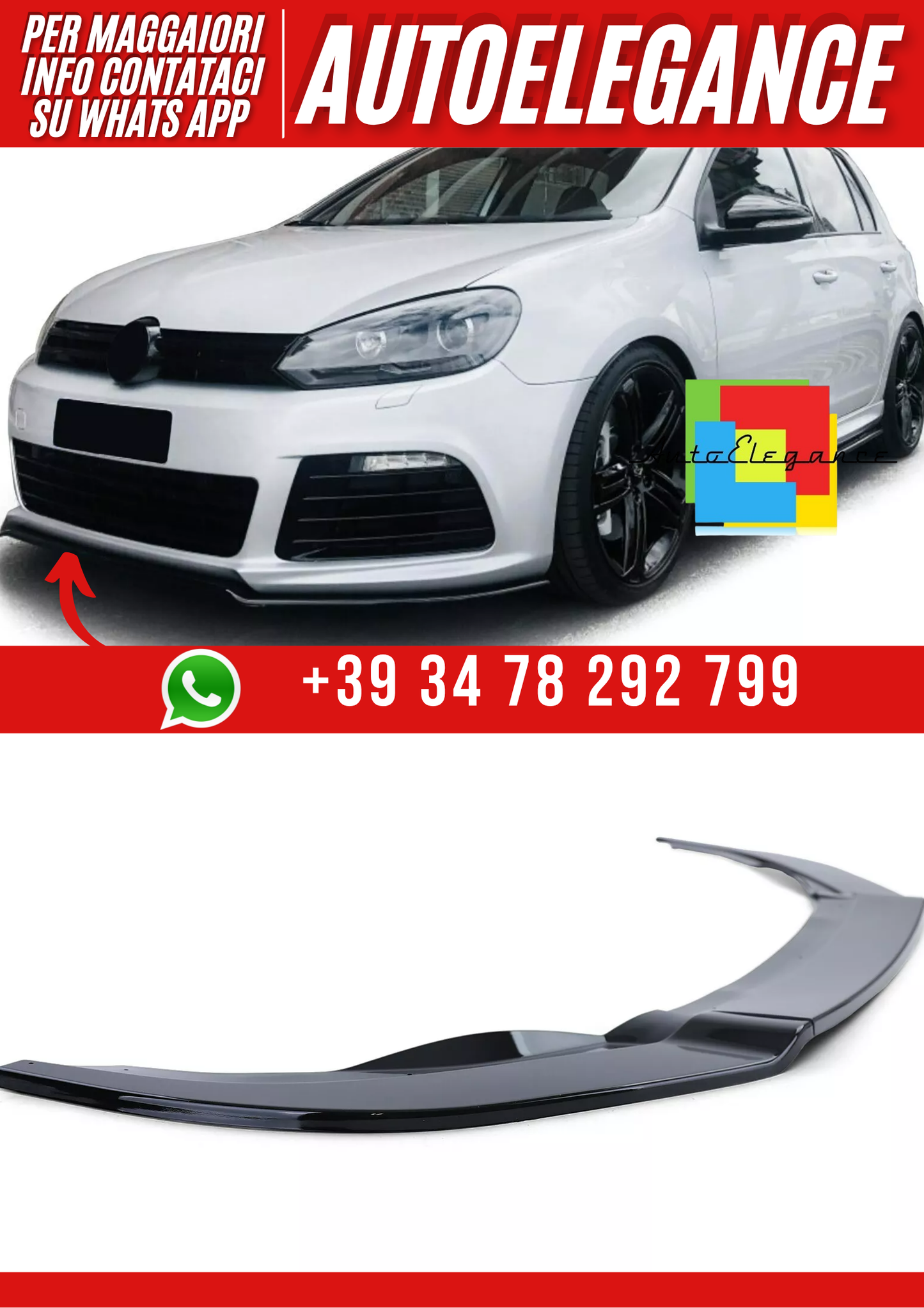 💕Spliter  anteriore Golf 6 09-12 con paraurti R20💕