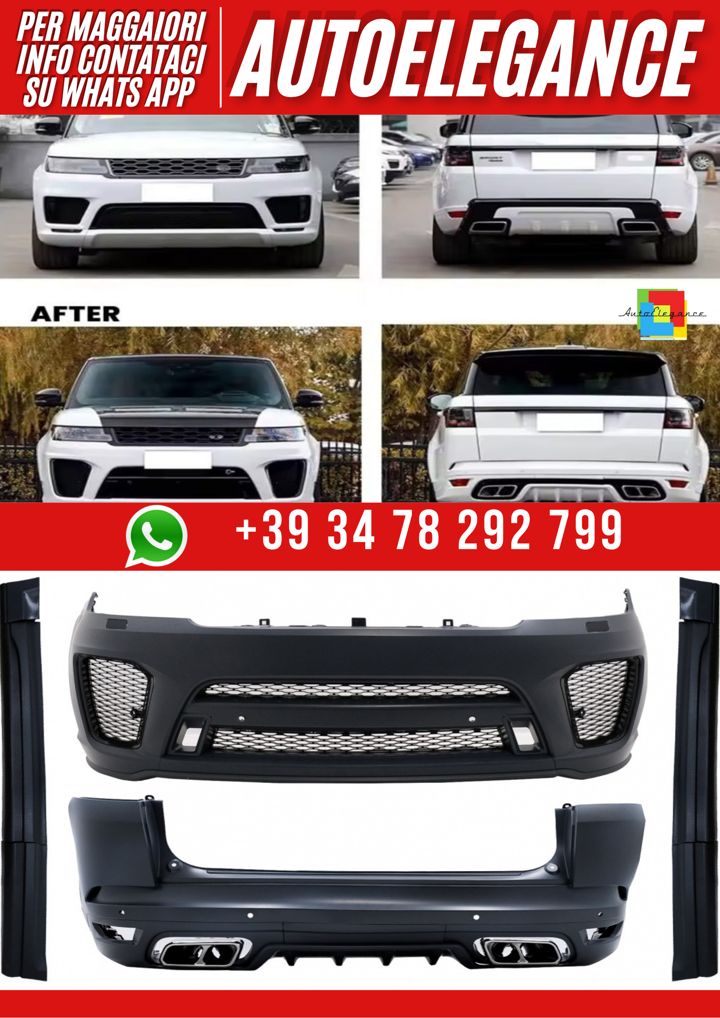 💕BODYKIT RANGE ROVER SPORT L494 2017-2021 LIFT LOOK SVR💕