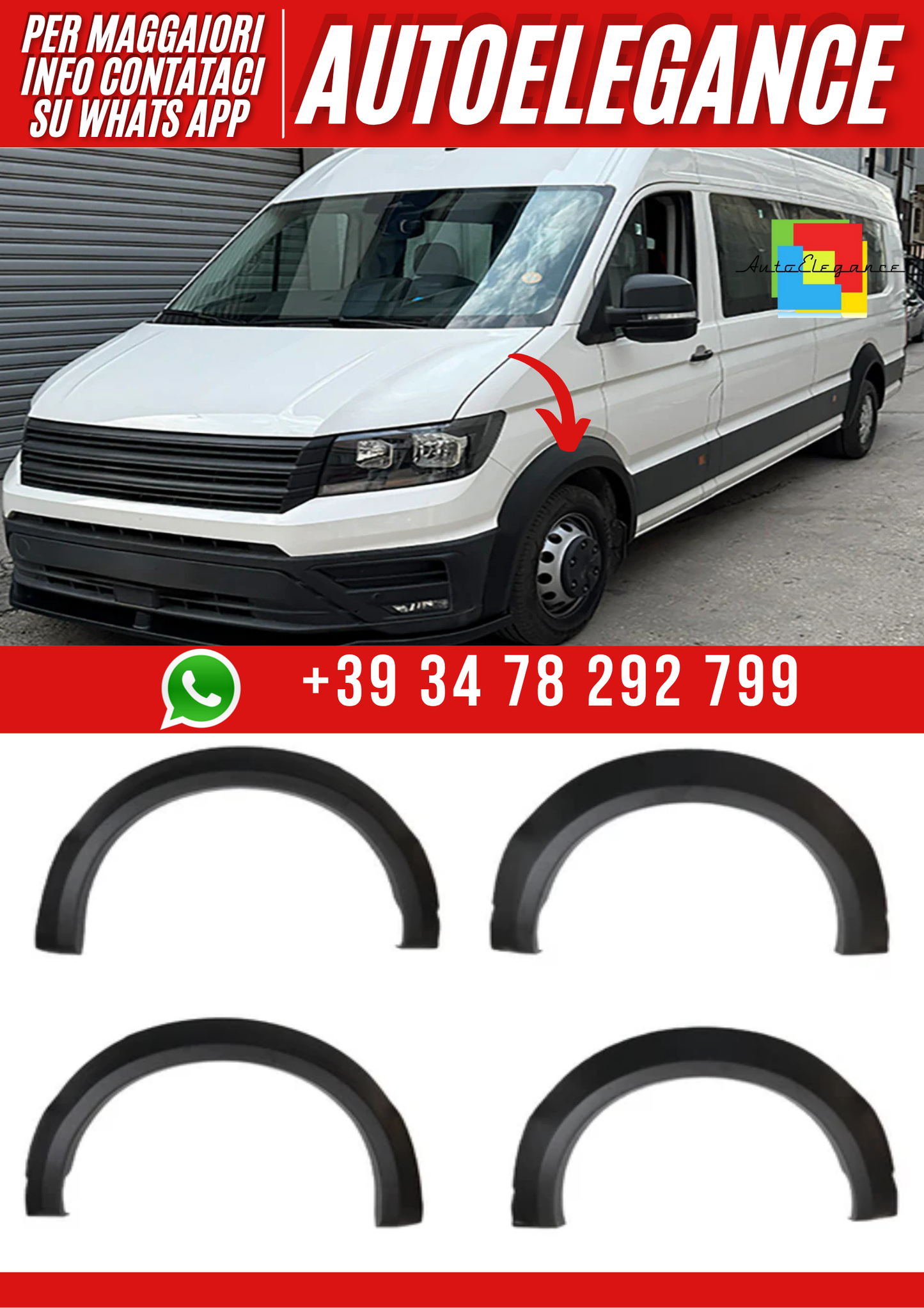 💕VW Crafter MK2 2017+ Passaruota / MAN TGE MK1 Prefacelift 2017+ Passaruota💕
