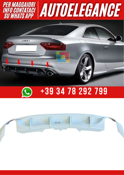 💕ART. 1354 DIFFUSORE A5 COUPE 2007-2011 STANDARD LOOK TUNING 1+1 GREZZO💕