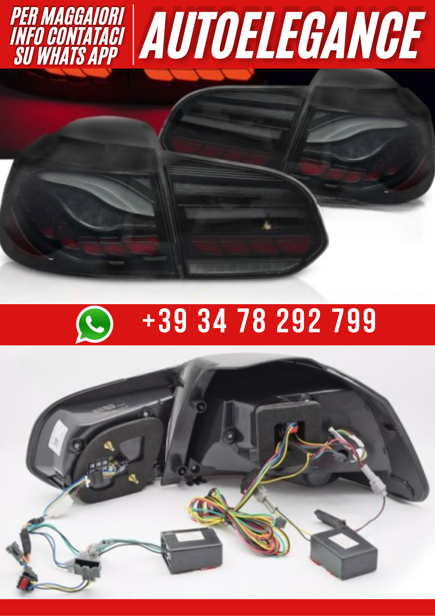 💕FANALI POSTERIORI A LED FUMO LED OLED adatto a VW GOLF 6 08-13💕