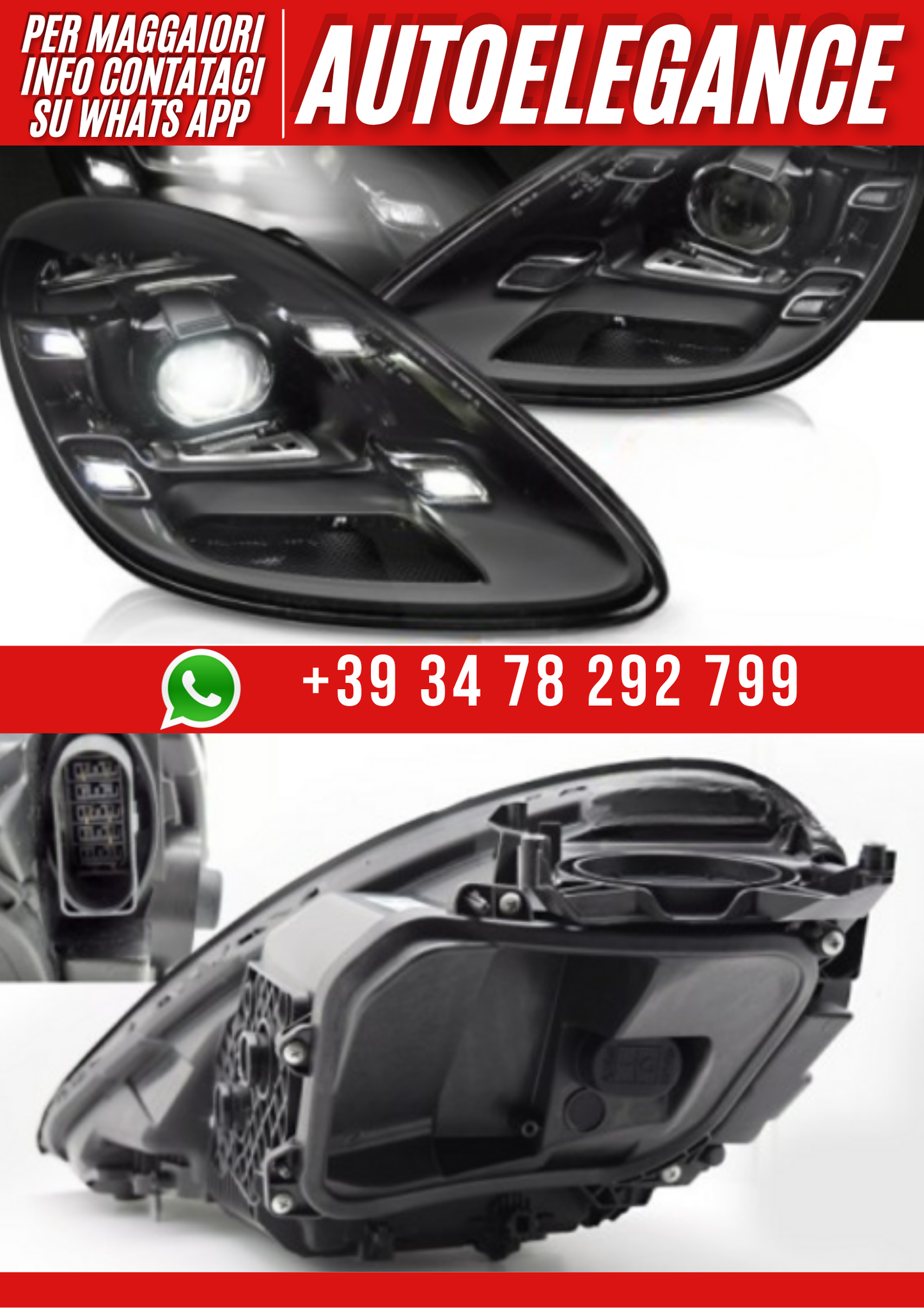 💕FARI A LED NERI adatto a PORSCHE BOXSTER CAYMAN 718 2016-💕