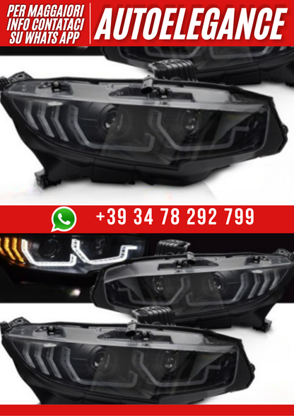 💕FARI A LED NERI DRL SEQ per HONDA CIVIC X 16-21💕