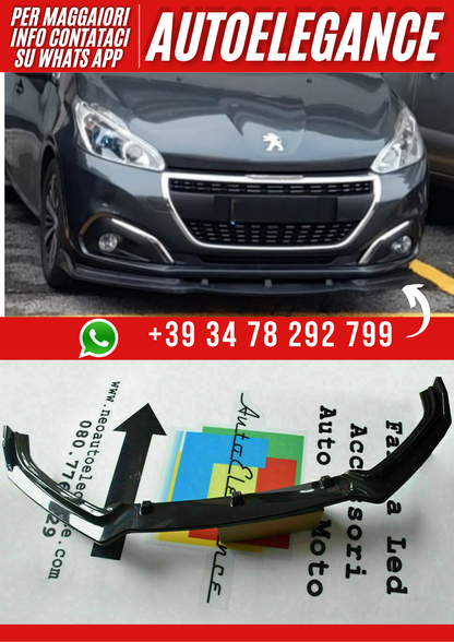 💕Splitter Peugeot  208  nero lucido 3 pezzi 💕