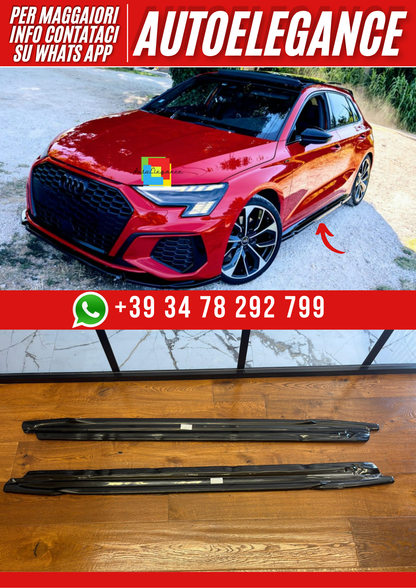 💕ART.2227 SOTTO MINIGONNE A3 8Y S3 2020-2024 (Sedan/Sportback) NERO LUCIDO💕