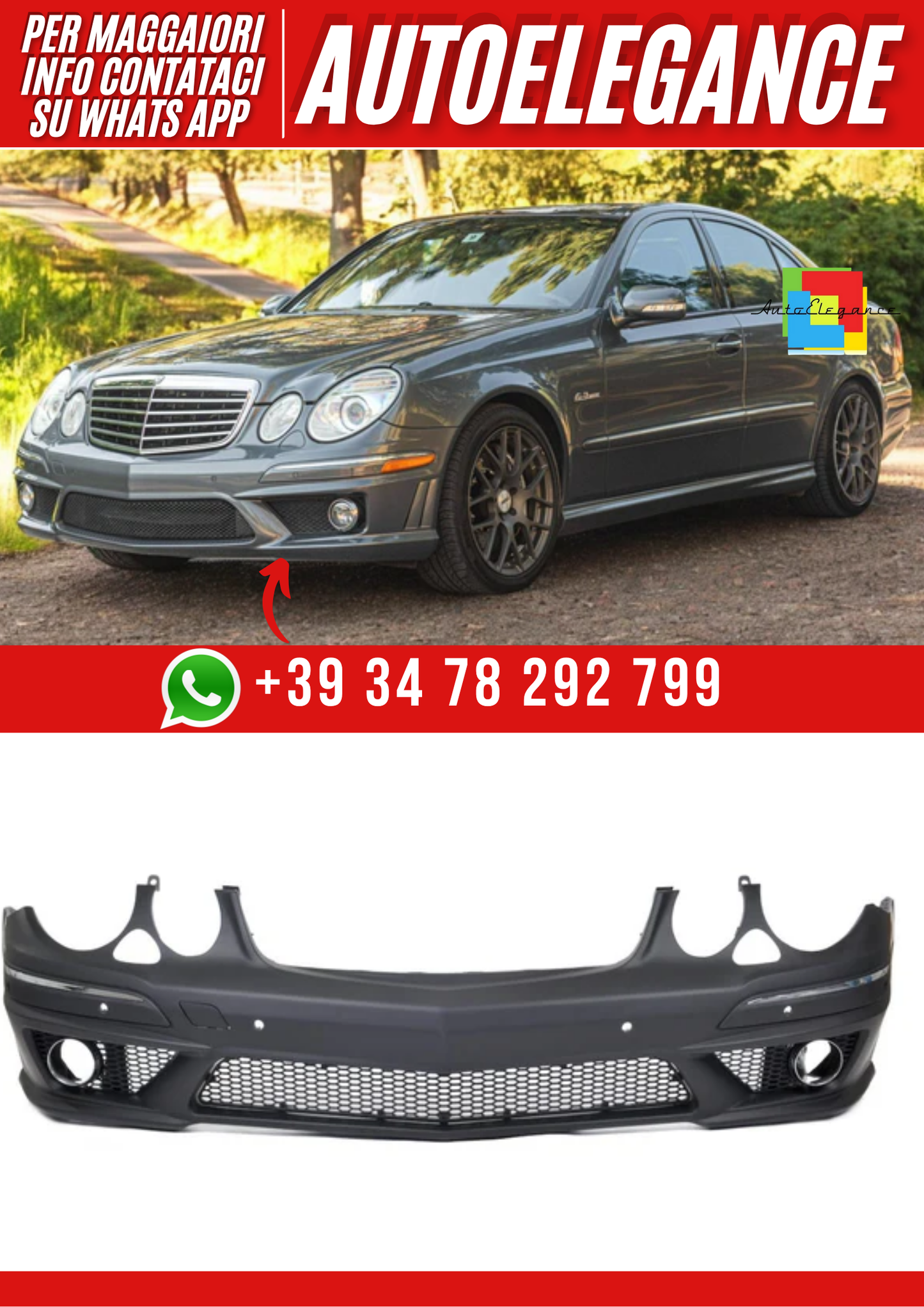 💕Paraurti Anteriore adatto per Mercedes E-Class W211  2002-2009💕