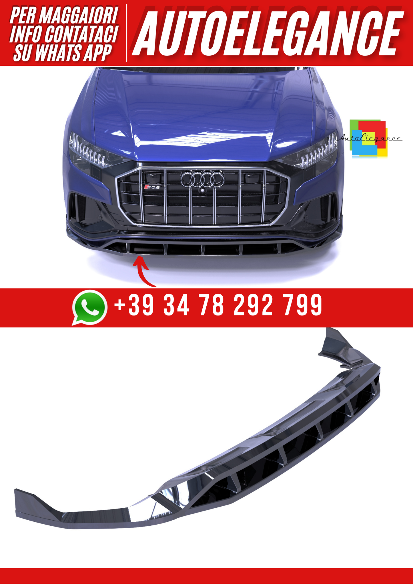 💕Spliter anteriore adatto per  Audi SQ8 restyle 2024+ 💕