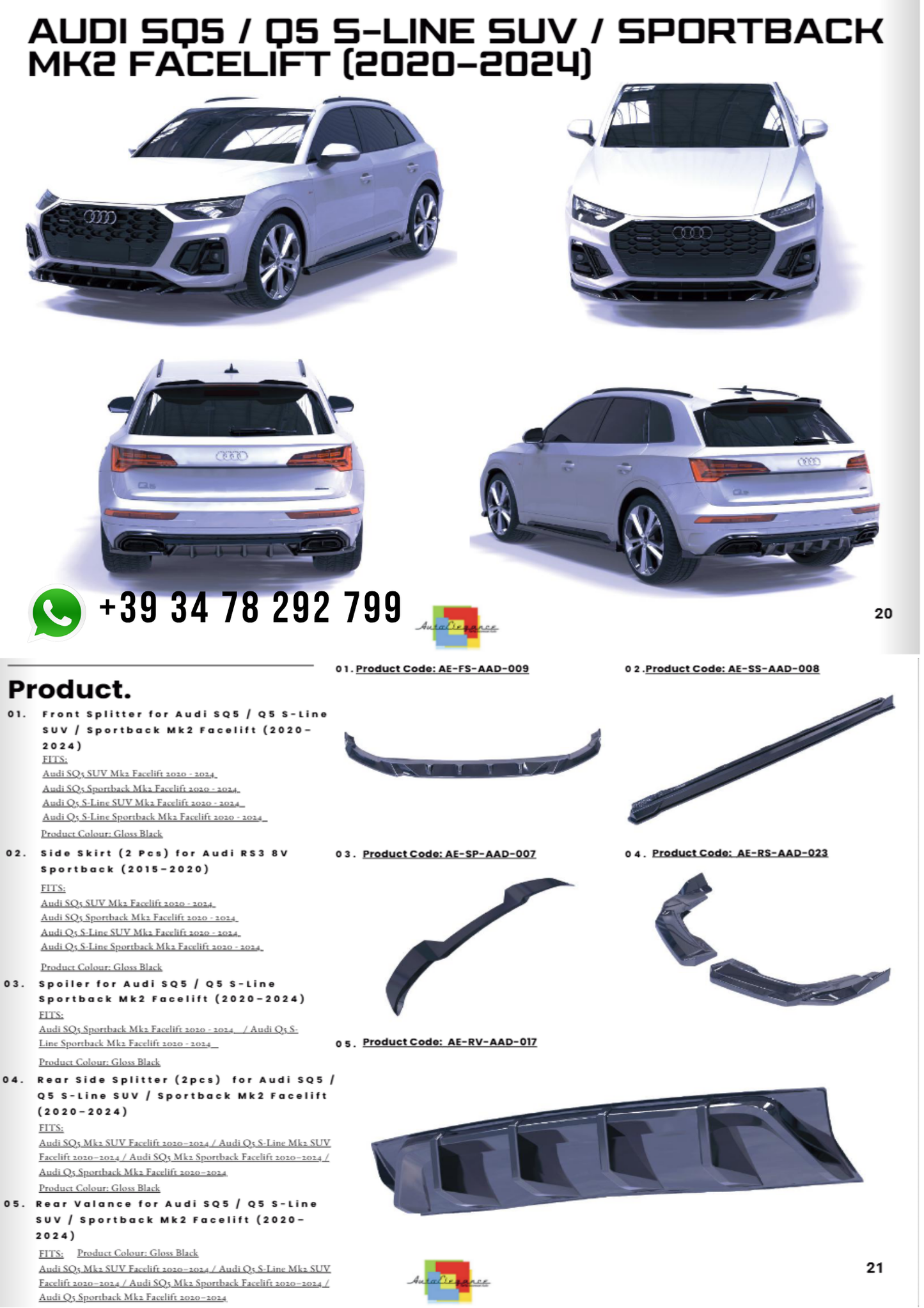 💕Body Kitt SQ5/Q5 S-line /Sportback MK2 Facelift (2020-2024)💕