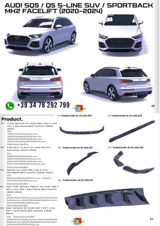 💕Body Kitt SQ5/Q5 S-line /Sportback MK2 Facelift (2020-2024)💕