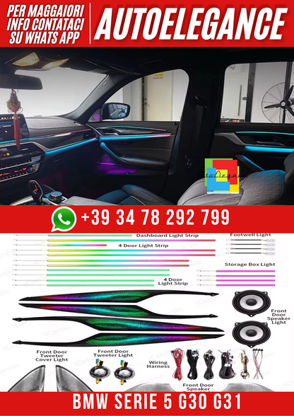 💕Kit aggiornamento 64 colori illuminazione ambiente  BMW Serie  5 G30 G31 💕